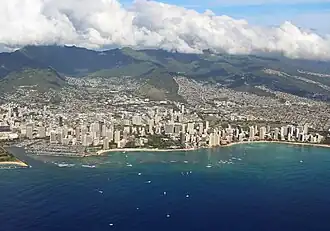 View from aircraft departing Daniel K. Inouye International Airport