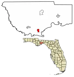 Location in Wakulla County and the state of Florida.