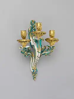 Rococo&nbsp;– wall sconce (bras de cheminée), by the Sèvres porcelain factory, c. 1761, soft-paste porcelain and gilt bronze, Metropolitan Museum of Art