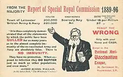 Alfred Russel Wallace 1896 National anti-vaccination League postcard