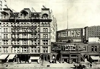 The New Grand Hotel (left) in 1910. At right is Wallack's Theatre