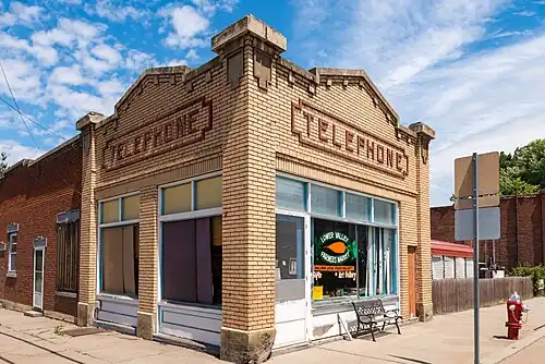 Old telephone building in downtown Wallowa