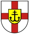 Anchor of the Patriarch's Cross in the coat of arms of Wollmatingen&nbsp;[de], Germany