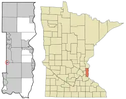 Location of the city of Landfall within Washington County, Minnesota