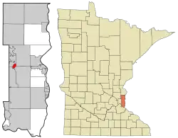 Location of the city of Pine Springs within Washington County, Minnesota