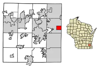 Location of Elm Grove in Waukesha County, Wisconsin.