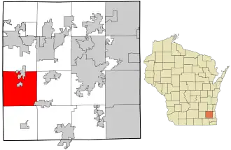Location in Waukesha County and the state of Wisconsin.