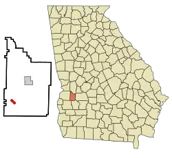 Location in Webster County and the state of Georgia