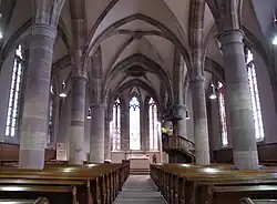 Interior view of the nave towards the choir.