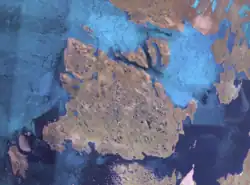 An image of King William Island taken from space