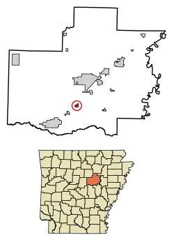 Location of Garner in White County, Arkansas.