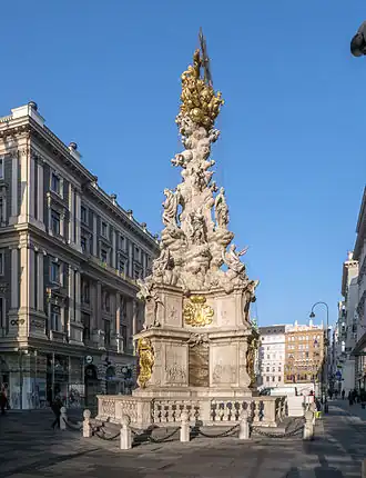 Plague Column, Vienna, Austria, by Matthias Rauchmiller and Johann Bernhard Fischer von Erlach, 1682 and 1694[42]