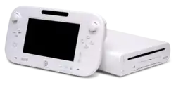 A white Wii U console and gamepad.