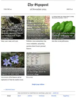 Cover of The Signpost – November 18, 2024