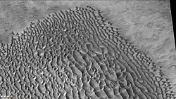 Dune field on floor of Proctor crater, as seen by CTX camera on Mars Reconnaissance Orbiter.