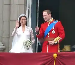 Portrait of Prince William and Kate Middleton on their wedding day