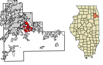 Location of New Lenox in Will County, Illinois.