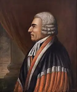 William Cushing, showing early U.S. Supreme Court dress, with a wig.
