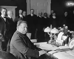 Image 1President William Howard Taft at his desk in the Oval Office, signing the statehood bill for New Mexico on January 6, 1912. (from History of New Mexico)