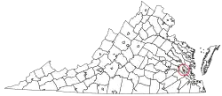 Location in Virginia