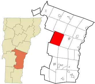 Location in Windsor County and the state of Vermont.