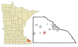 Location of Lewiston, Minnesota
