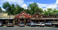 Old West-style storefronts in Winthrop