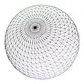 A finely tassellated wireframe sphere featuring over 5000 sample points.