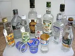 Image 9Various bottles and containers of Russian vodka (from List of alcoholic drinks)