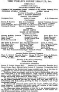World's Court League in 1919