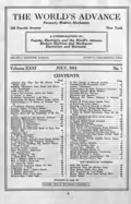 World's Advance July 1915 Contents