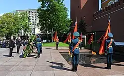Wreath-laying ceremony at the Tomb of the Unknown Soldier.