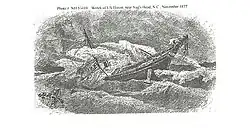 1881 engraving of the wreck of the USS Huron.