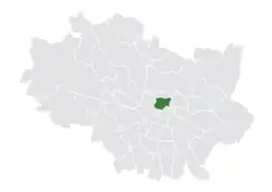 Location of Nadodrze within Wrocław