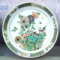 Wucai export plate, Kangxi period,  1680