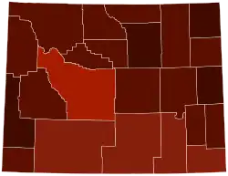 Image 8Map of counties in Wyoming by racial plurality, per the 2020 U.S. census Legend Non-Hispanic White &nbsp;&nbsp;60–70% &nbsp;&nbsp;70–80% &nbsp;&nbsp;80–90% &nbsp;&nbsp;90%+ (from Wyoming)