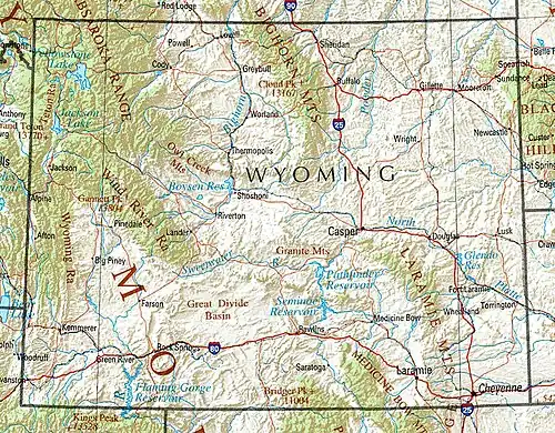Image 38Wyoming terrain map (from Wyoming)
