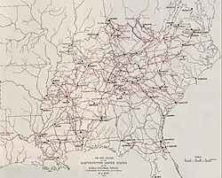 The Catawba Trail (No. 33) and Old South Carolina State Road (No. 78) were the Old Buncombe Road; map by William Edward Myer, "Indian Trails of the Southeast," 42d Annual Report of the Bureau of American Ethnology, Smithsonian Institution (GPO, 1928), plate 15