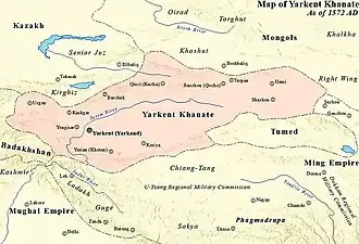 Location of Yarkent Khanate