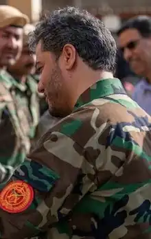 Yasin Zia greeting troops