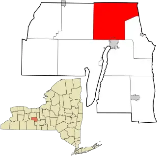 Location in Yates County and the state of New York.