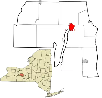 Location in Yates County and the state of New York.