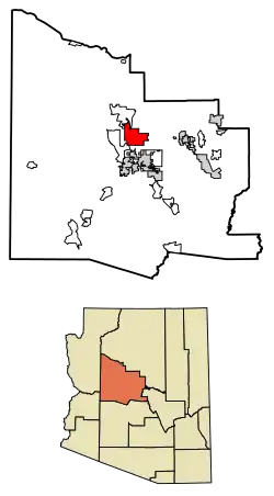 Location of Chino Valley in Yavapai County, Arizona