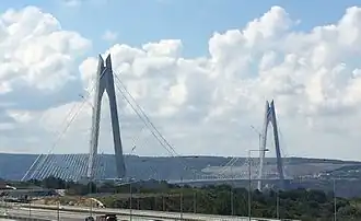 Yavuz Sultan Selim Bridge, view from Poyrazköy road