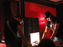 Yellow Swans performing in Montreal, 2005; Gabriel Mindel Saloman (left) and Pete Swanson (right)