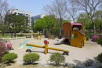 One of several playgrounds scattered throughout the park.