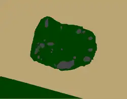 A computer drawing of the circle from above