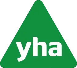 YHA logo (green triangle with initials YHA)