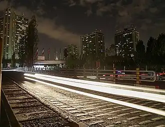 Tehran International Tower (left) and A.S.P towers (right) at night