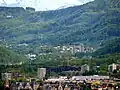 Leimbach (Zürich), lower Sihltal and Albis hills, as seen from Käferberg